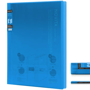 Kokuyo 20-Pocket Binder with Plastic Sleeves 8.5"x11" (Light Blue), A4 and US Letter Expandable Art Portfolio Folder with Clear Sheet Protectors. 40 Pages of Presentation Display Book. (RA-N20LB)