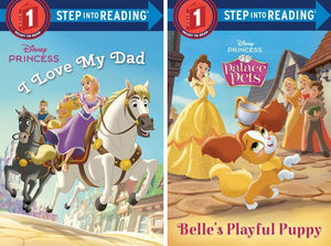 Step Into Reading Disney Princess 10 Book Set: The Perfect Dress, Rapunzel's Perfect Pony, I Love My Dad, Belle's Playful Puppy, Ariel's Brave Kitten, Tangled Kingdom of Color & More