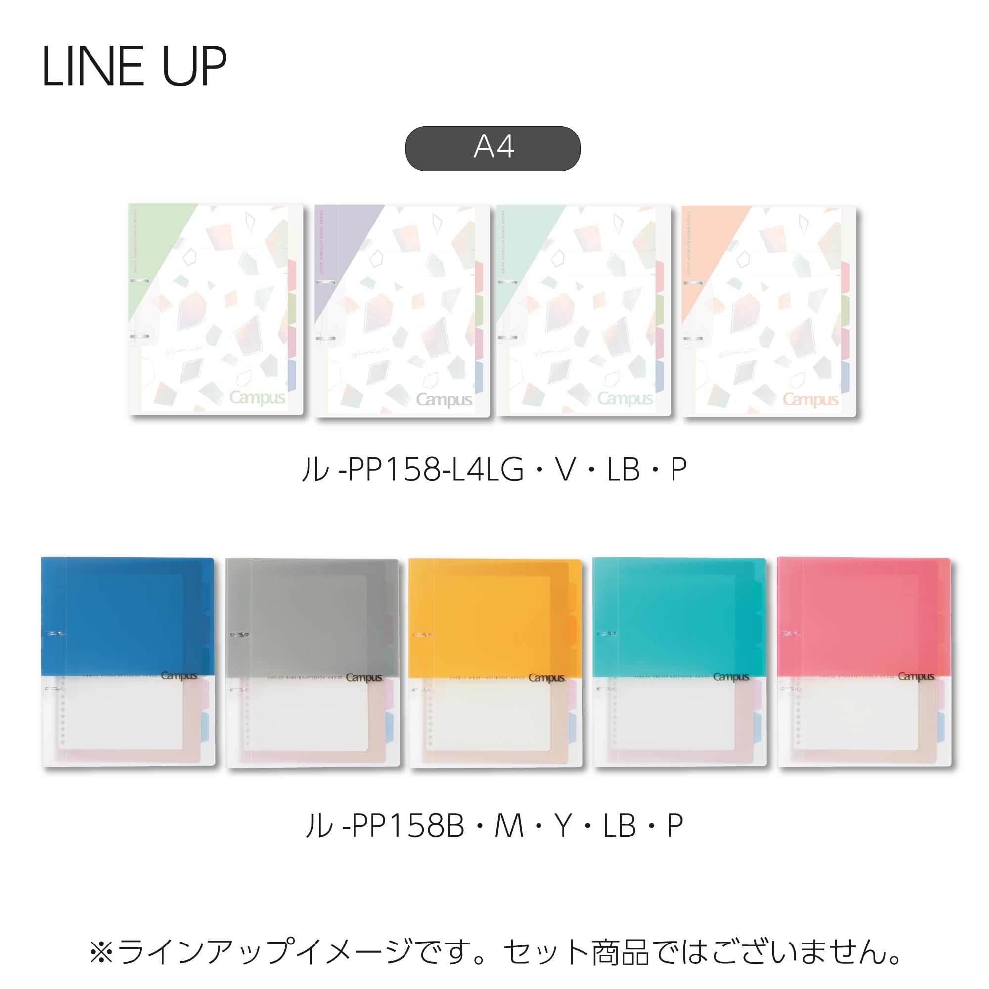 Kokuyo Campus Refillable Notebook, A4 Slim 2 Ring Binder Notebook with 5 Subject Dividers, 100 Sheets Capacity. Suitable for 30 Holes Loose Leaf Paper, Mineral Color Sorbet Blue (Le-PP158-L4LB)