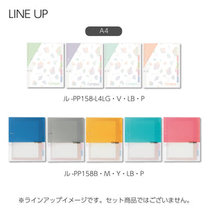 Kokuyo Campus Refillable Notebook, A4 Slim 2 Ring Binder Notebook with 5 Subject Dividers, 100 Sheets Capacity. Suitable for 30 Holes Loose Leaf Paper, Mineral Color Sorbet Blue (Le-PP158-L4LB)
