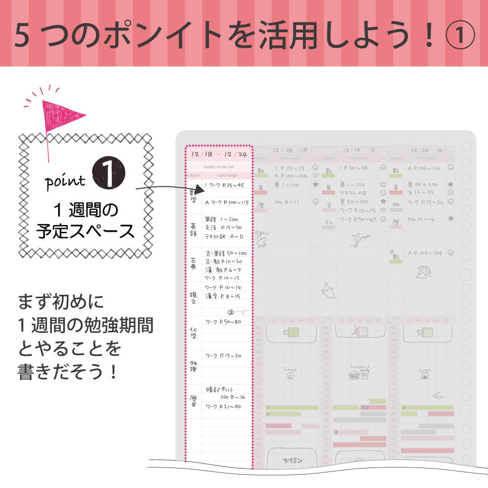 Kokuyo Campus Loose Leaf Study Planner Weekly Ruled