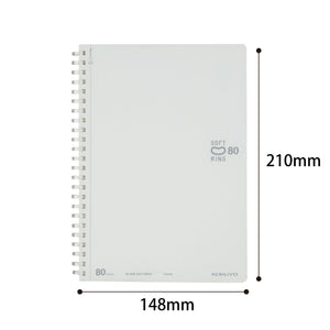 KOKUYO Blank Spiral Notebook, 8.3'' x 5.8'' Business Unruled Journal A5 Soft Ring Notebooks, 80 Perforated Sheets, Plain Sketchbook for Drawing, White Soft PP Cover. Japan Import (SU-SV338BT-W)