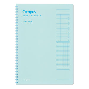 KOKUYO Study Planner Notebook, 10'' x 7'' Time Log B5 Soft Ring Notebooks, 41 To Do Plan Sheets, Green Spiral Notebook, Time Management. Japan Import (SU-SY111TL-G)