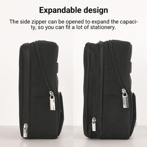 KOKUYO Pencil Case Pouch, Standing Pen Pouch Bag, Foldable Magnetic Stand up Phone Pencil Holder Organizer, Large Capacity Portable Pencil Box for School Office Supplies. (Mag Critz Neo - Grey)