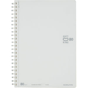 KOKUYO Blank Spiral Notebook, 8.3'' x 5.8'' Business Unruled Journal A5 Soft Ring Notebooks, 80 Perforated Sheets, Plain Sketchbook for Drawing, White Soft PP Cover. Japan Import (SU-SV338BT-W)