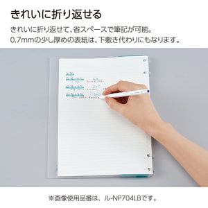 Kokuyo Campus Refillable Notebook, B5 2x2 Slim Ring Binder Notebook with Customizable Title Page, 40 Sheets Capacity. Suitable for 26 Holes Loose Leaf Paper, Navy (RU-NP704DB)