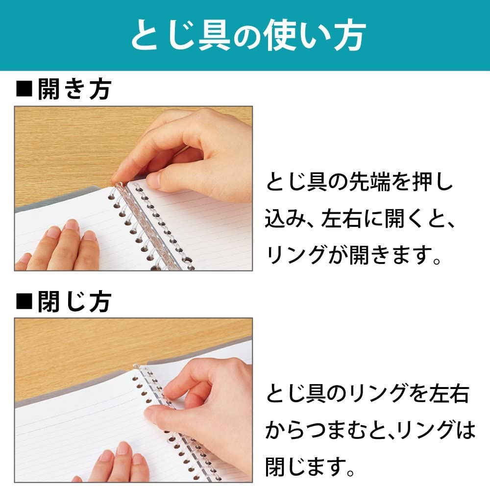 Kokuyo Campus Smart Ring Binder, A5 Light Blue Refillable Binder Notebook 20 Holes with 10 Extra Loose-Leaf Paper, Up to 25 Filler Papers for Work & Study, Japan Import (RU-SP130LB)