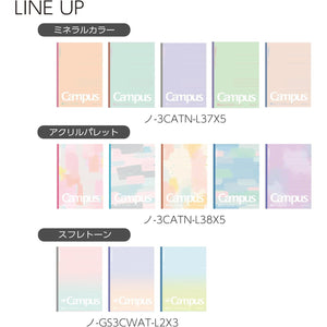 KOKUYO Composition Notebooks, 5 Pack Campus Semi-B5 Comp Book with Dot A 7mm Ruled, 30 Sheets, School Lined Notebook Acrylic Palette, Journal Notebook for Women Work Study Note Taking (NO-3CATN-L38X5)