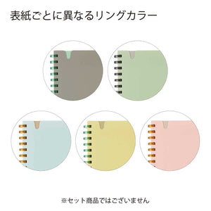 KOKUYO Sooofa Soft Ring Notebook, 0.2 inch (4 mm) Grid Ruled, 80 Sheets, B6 Deformation, Set of 5 Colors, Japan Import (SU-SV748S4)