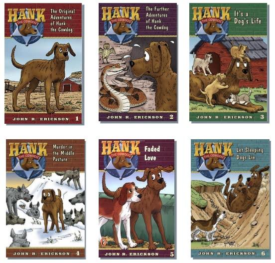 Hank the Cowdog 1-6 Book Set (Original Adventures of Hank The Cowdog, Further Adventures of Hank the Cowdog, It's A Dogs Life, Murder in the Middle Pasture, Faded Love, Let Sleeping Dogs Lie)