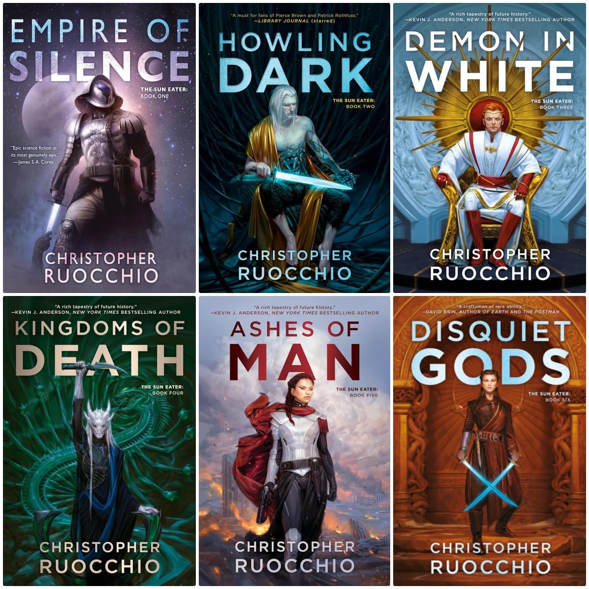 Sun Eater Series 6 Books Set Paperback Edition - Empire of Silence, Howling Dark, Demon in White, Kingdoms of Death, Ashes of Man, Disquiet Gods