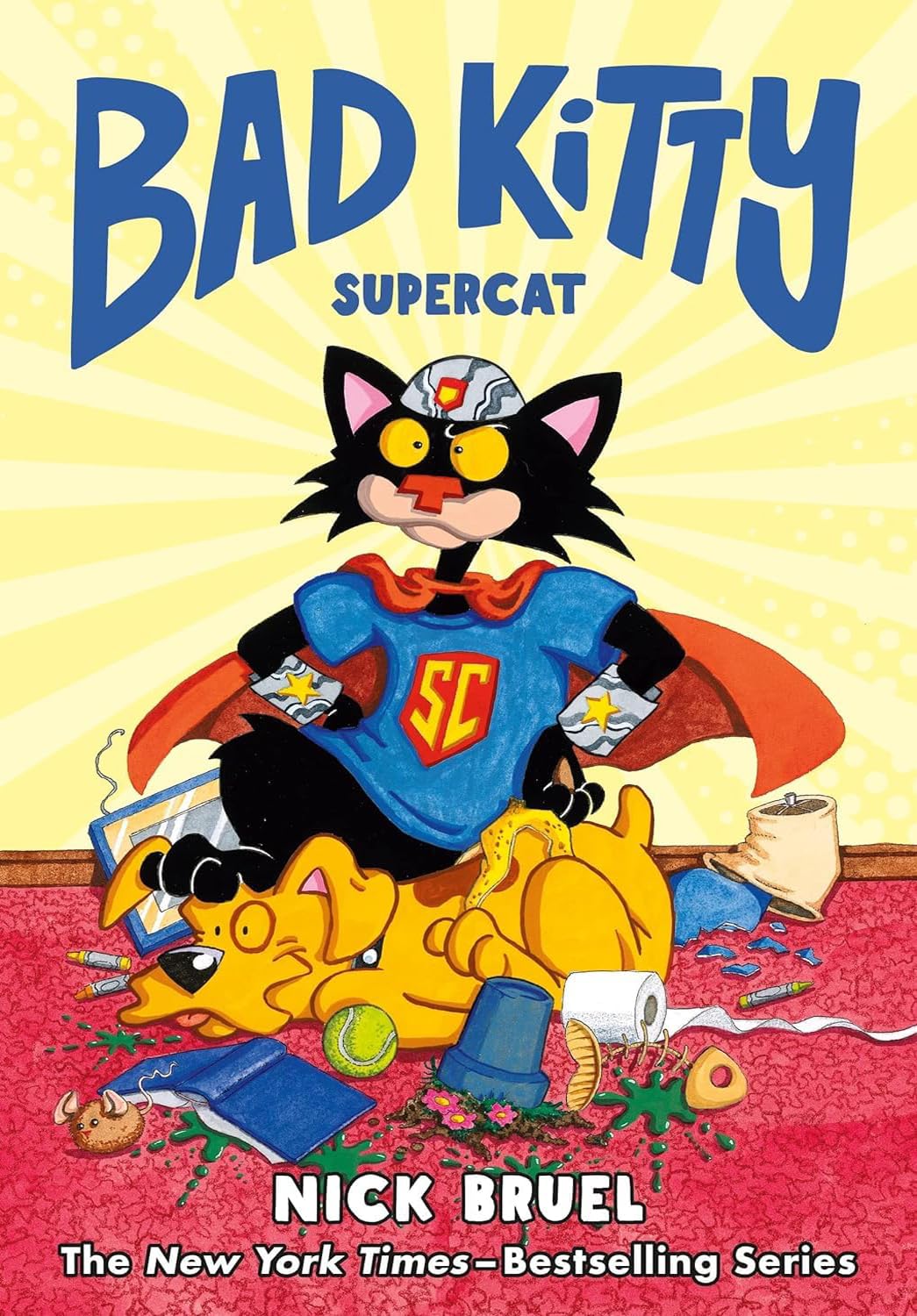 Bad Kitty Graphic Novel Series 4 Books Set by Nick Bruel – Bad Kitty Goes On Vacation, Bad Kitty Gets a Phone, Bad Kitty: Supercat, and Bad Kitty Makes a Movie