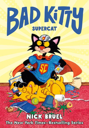 Bad Kitty Graphic Novel Series 4 Books Set by Nick Bruel – Bad Kitty Goes On Vacation, Bad Kitty Gets a Phone, Bad Kitty: Supercat, and Bad Kitty Makes a Movie