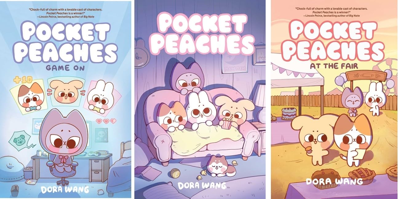 Pocket Peaches Series 3 Books Set by Dora Wang: Pocket Peaches, At the Fair, Game On