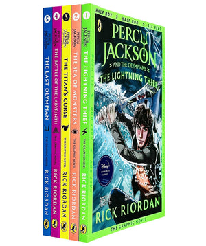 Percy Jackson Graphic Novels Books 1-5 Collection Set: The Lightning Thief, Sea of Monsters, Titan's Curse, Battle of the Labyrinth, The Last Olympian