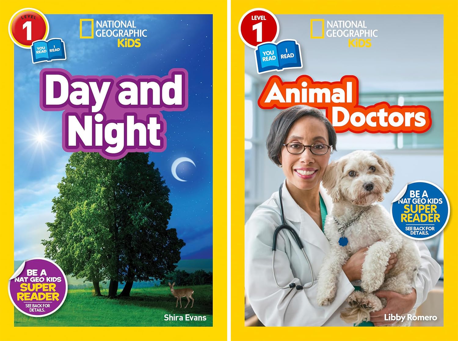 National Geographic Kids Readers Level 1 Series, Collection Set of 10 Books. Wild Cats, T. Rex, Reptiles, Pyramids, Here to There, Llamas, Hedgehogs, Goats, Day and Night, Animal Doctors