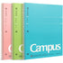KOKUYO Spiral Notebook, 3 Pack Campus 10-1/2" x 8" Subject Notebooks with College Ruled, 80 Sheets, Pink Blue Green 3 Holes School Spiral Journal for Work Study Note Taking (WSG-SU-400G1×3)
