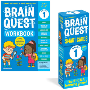 Brain Quest 1-Book & Cards Set. Brain Quest Workbook 1st Grade Revised Edition & Brain Quest 1st Grade Smart Cards Revised 5th Edition by Workman Publishing
