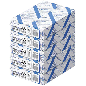 Kokuyo A5 KB Paper, 5 Ream (2500 Sheets), 64gsm, 80 Bright (ISO) - Perfect for Printing, Custom Planner and Journal - 5-7/8 x 8-1/4 in, FSC Certified, Japan Import (KB-30N)