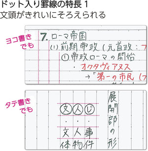 KOKUYO Campus Notebook, Dot A 7mm Ruled, Semi-B5, 30 Sheets, 30 Lines, Purple, Pack of 5, Japan Import (NO-3CAT-V)