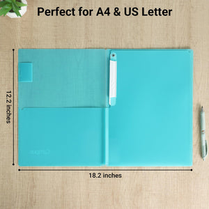 Kokuyo Portfolio Folder with Pockets Folder for Paper Organization,Heavy Duty Pocket Fits US Letter & A4，Flip & Write Surface,Dual-Purpose Clip & Pocket Design(FU-CEH755Y)