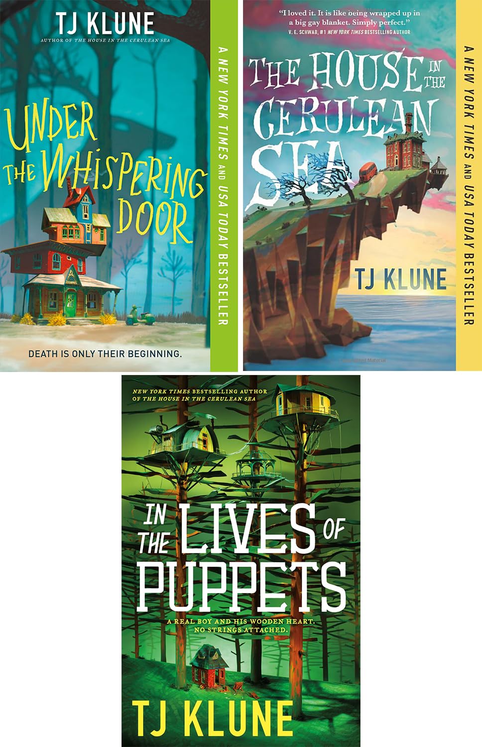 TJ Klune's Best Science Fiction & Fantasy Collection 3-Book Set: in the Lives of Puppets (Hardcover), under the Whispering Door (Paperback), House in the Cerulean Sea (Paperback)