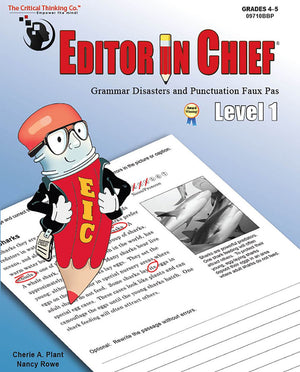 The Critical Thinking Editor In Chief Level 1 School Workbook