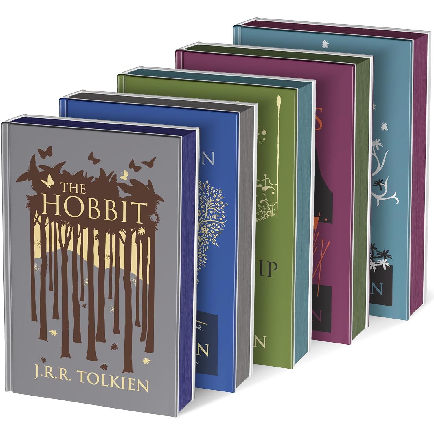 Collector's Edition, The Hobbit, The Silmarillion, The Fellowship of the Ring, The Two Towers, The Return of the King (The Lord of the Rings Vol. 1-3), 5 Books Set, by J.R.R. Tolkien