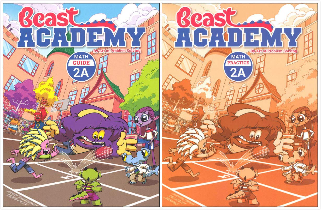 Art of Problem Solving: Beast Academy 2A Books Set (2 Books) - 2A Math Guide, 2A Math Practice