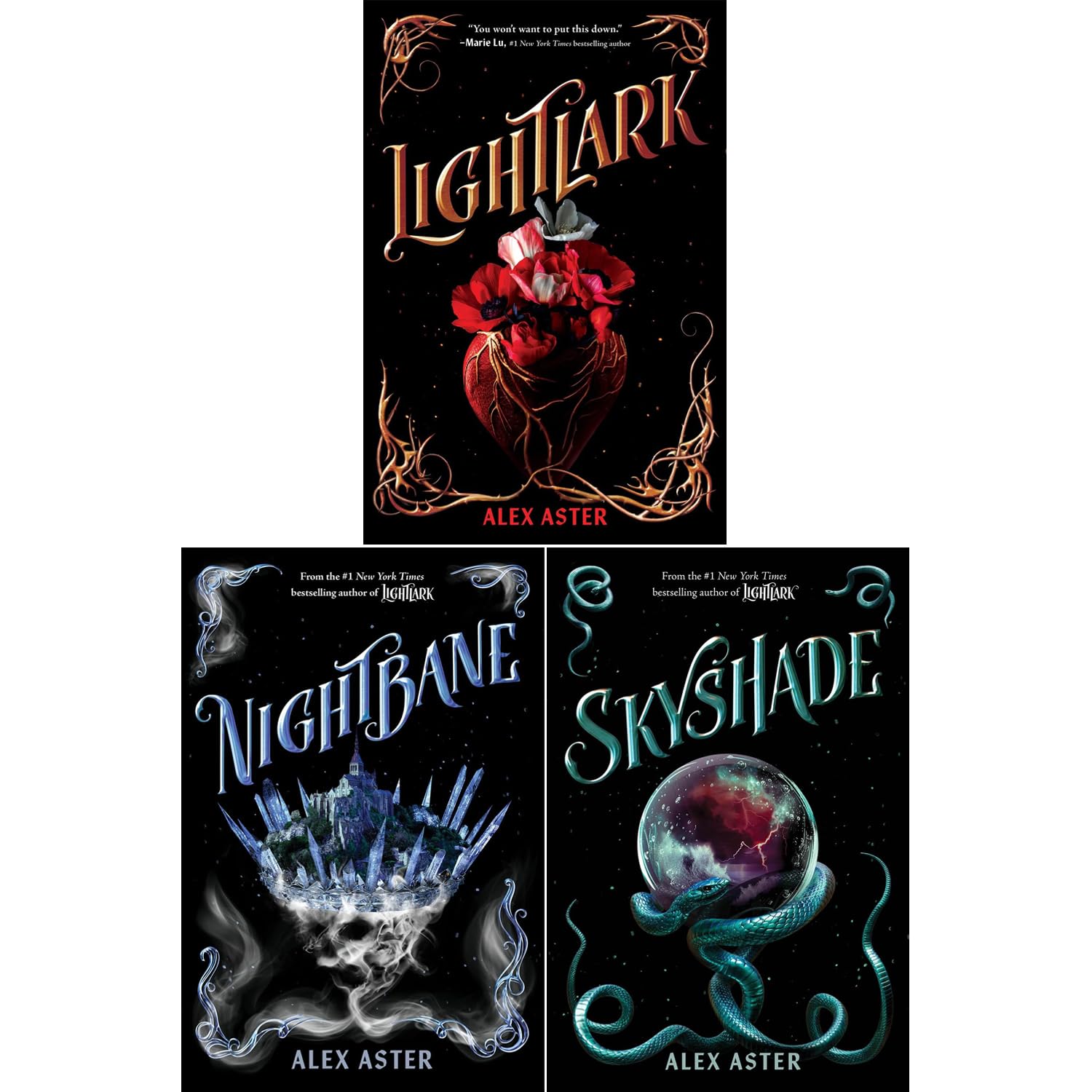 The Lightlark Saga 3 Books Collection Set (Lightlark, Nightbane, Skyshade) by Alex Aster