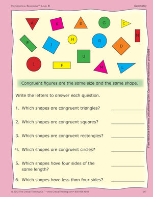 Mathematical Reasoning Level B Full Curruculum Workbook - Bridging the Gap Between Computation and Math Reasoning (Grade 1)
