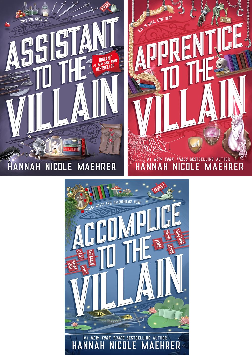 Assistant and the Villain Series Collection Books, Set of 3 Books. Assistant to the Villain, Apprentice to the Villain, Accomplice to the Villain by Hannah Nicole Maehrer