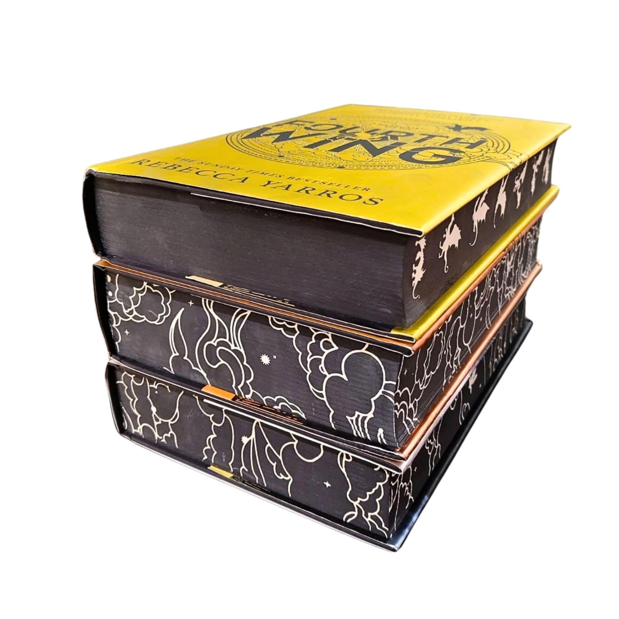 Empyrean Series by Rebecca Yarros – 3-Book Deluxe Hardcover Collection Set (Fourth Wing, Iron Flame & Onyx Storm) with Sprayed Edges