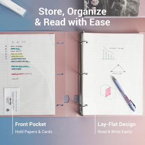 MUKAWA 1 Inch 3 Ring Binder, D-Ring Binder Holds 250 Sheets, PP Cover with Writable Spine Label, Lay-Flat Design, Letter Size 8.5x11, Lightweight for School, Office & Home Organization, 1 Pack, Pink