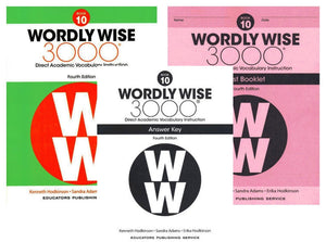 Wordly Wise 3000 Fourth Edition Student Edition + Test Booklet + Answer Key Set Grade 10