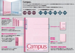 KOKUYO Campus Notebook, A 7mm Ruled, A4, 30 Sheets, 35 Lines, Pink, Pack of 3, Japan Import (NO-203AX3)