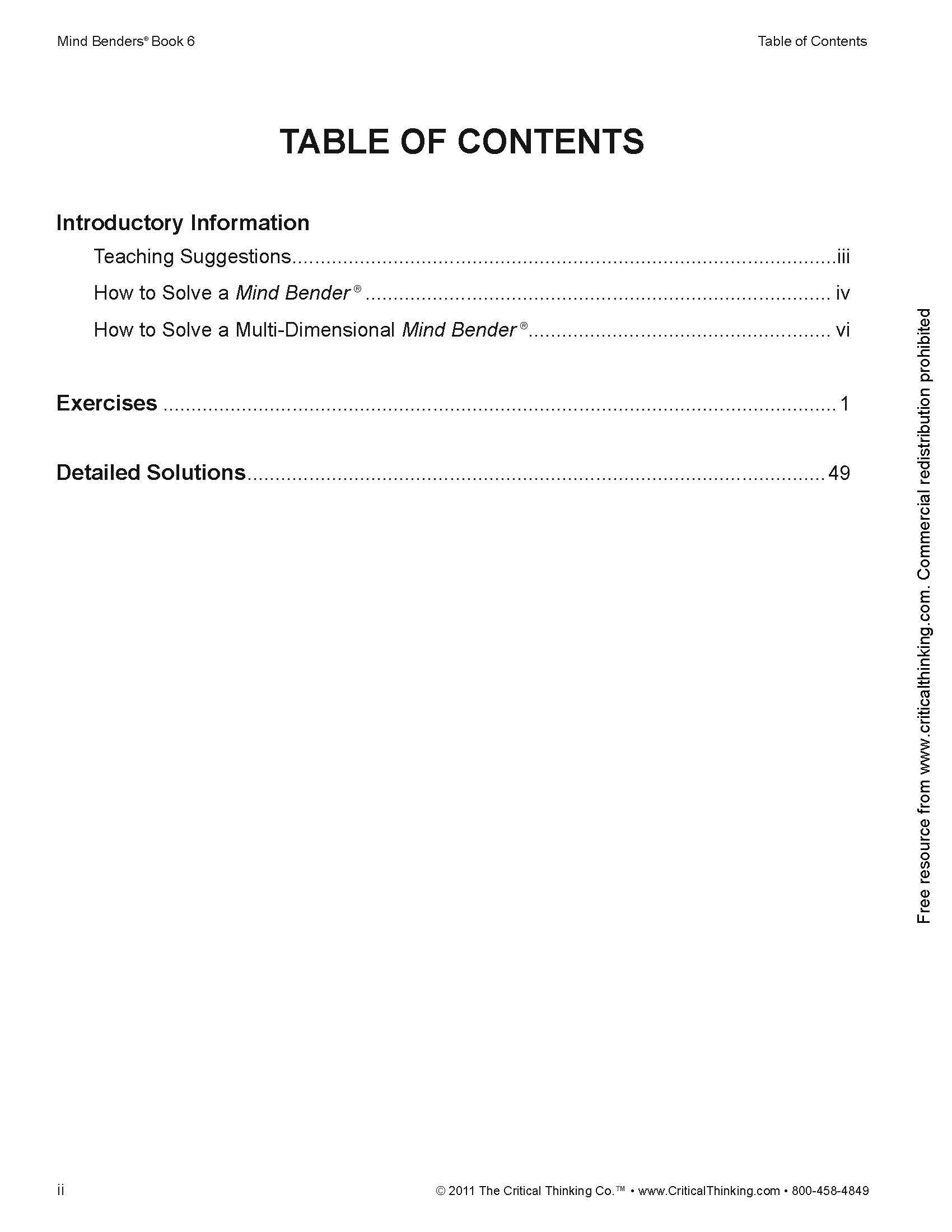 Critical Thinking CTB01336BBP Mind Benders Book 6, Grades 7-12+, Grade: 7 to 7