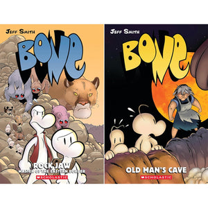 Bone 10-Book Collection Set, Vol.1–9 & Rose (Out From Boneville, The Great Cow Race, Eyes of the Storm, The Dragonslayer, Rock Jaw, Old Man’s Cave, ... Treasure Hunters, Crown of Horns, Rose)