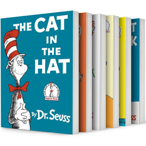 Beginner Books by Dr Seuss：The Cat in the Hat,Green Eggs and Ham,The Foot Book,Fox in Socks,One Fish Two Fish Red Fish Blue Fish,The Cat in the Hat Comes Back!