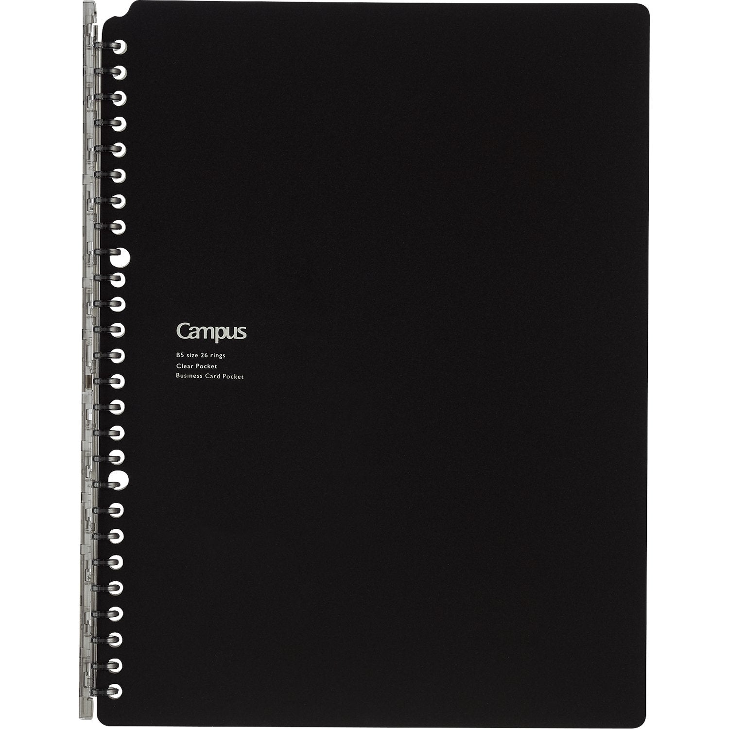 KOKUYO Campus Smart Ring Binder, B5 Black Refillable Binder Notebook 26 Holes with 10 Extra Loose-leaf Paper, Up to 25 Filler Papers for Work & Study, Japan Import (RU-SP701D)