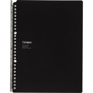 KOKUYO Campus Smart Ring Binder, B5 Black Refillable Binder Notebook 26 Holes with 10 Extra Loose-leaf Paper, Up to 25 Filler Papers for Work & Study, Japan Import (RU-SP701D)