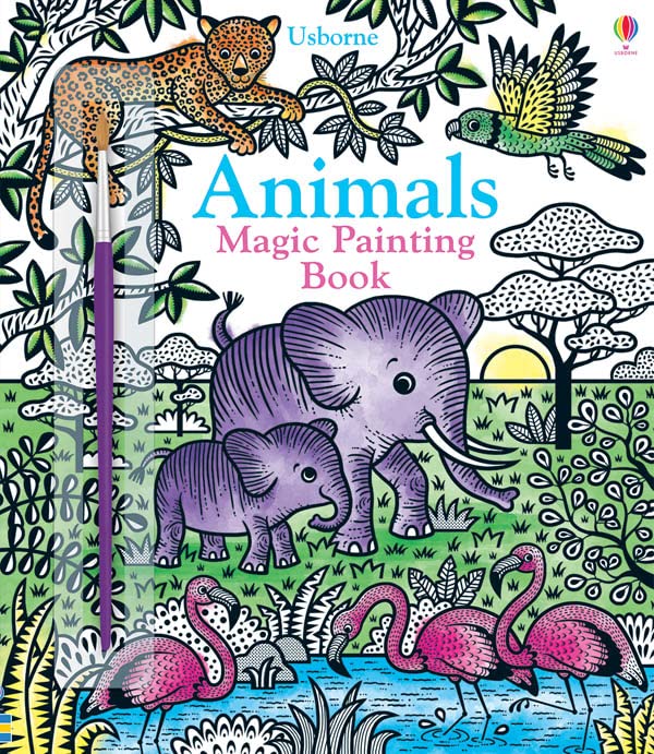 Magic Painting Book 6 Books Collection Pack Set #1 (Magical Creatures, Woodland, Animals, Dinosaurs, Jungle, Magic Painting book)