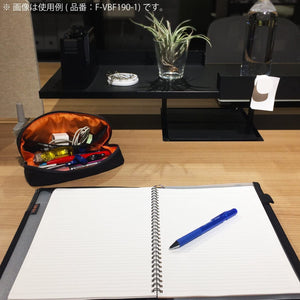 KOKUYO Shellbro Pen Case, Shell-shaped structure, Big Capacity Pencil Case, Large Pencil Pouch, Stationery Pen Bag, Navy x Blue, Japan Import (F-VBF190-2)