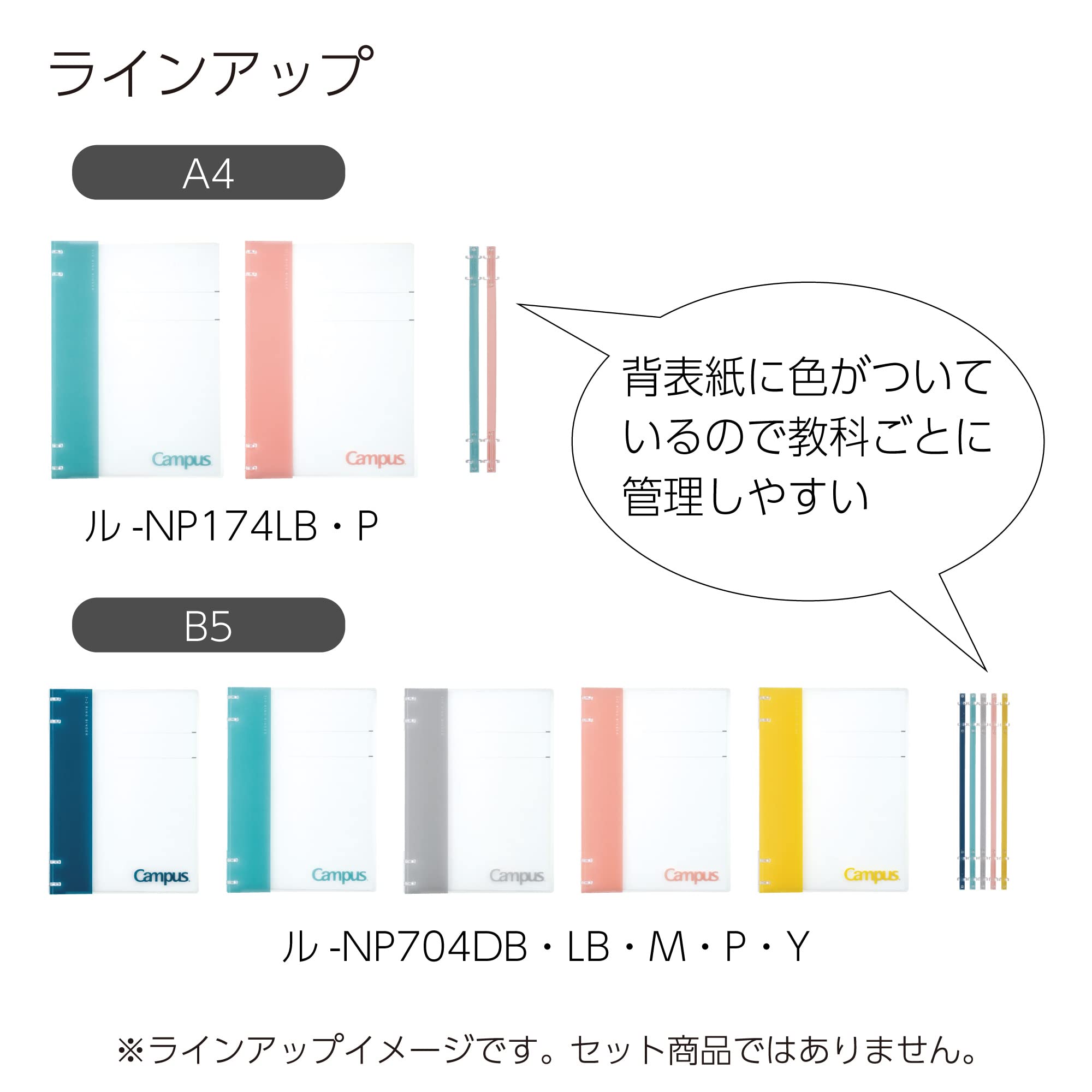 Kokuyo Campus Refillable Notebook, B5 2x2 Slim Ring Binder Notebook with Customizable Title Page, 40 Sheets Capacity. Suitable for 26 Holes Loose Leaf Paper, Light Blue (RU-NP704LB)
