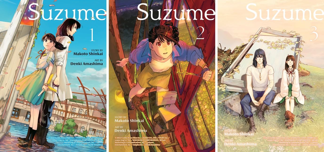 Suzume Manga Series Complete 3 Books Set by Makoto Shinkai – Volumes 1, 2 & 3