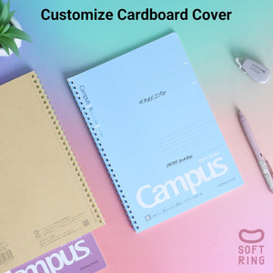 KOKUYO Spiral Lined Notebook, 5 Pack 8.3'' x 5.8'' Pastel Journal A5 Campus Soft Ring Notebooks with Dot 6 mm Ruled, 50 Sheets, 1 Subject Notebook, Note Taking for School. Japan Import (SU-S131BT)