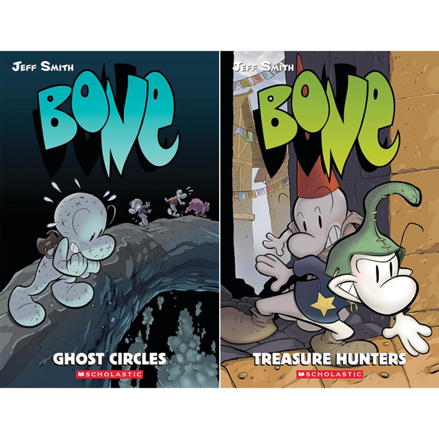 Bone 10-Book Collection Set, Vol.1–9 & Rose (Out From Boneville, The Great Cow Race, Eyes of the Storm, The Dragonslayer, Rock Jaw, Old Man’s Cave, ... Treasure Hunters, Crown of Horns, Rose)