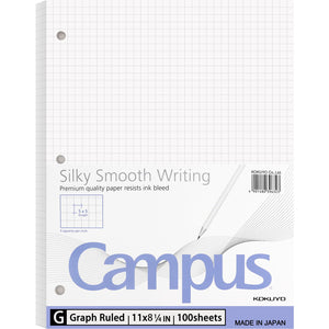 KOKUYO 5x5 Graph Paper, Loose Leaf Paper 8.25"x11", 100 Sheets, Smooth Writing Surface, Bleed Resistant Filler Paper for Math, Engineering, Art Projects. Japan Import (WSG-NO-887G2)