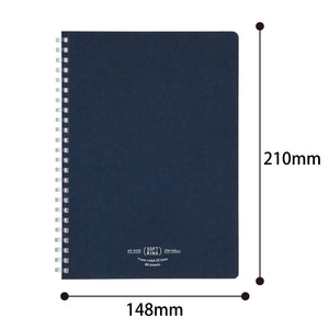 KOKUYO Spiral Lined Notebook, 8.3'' x 5.8'' Business Journal A5 Soft Ring Notebooks with 7 mm Ruled, 80 Perforated Sheets, Navy 1 Subject Notebook, Note Taking for Work. Japan Import (SU-SV638A-DB)