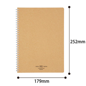 KOKUYO Spiral Lined Notebook, 10'' x 7'' Business Journal B5 Soft Ring Notebooks with 7 mm Ruled, 80 Perforated Sheets, Beige 1 Subject Notebook, Note Taking for Work. Japan Import (SU-SV608A-S)